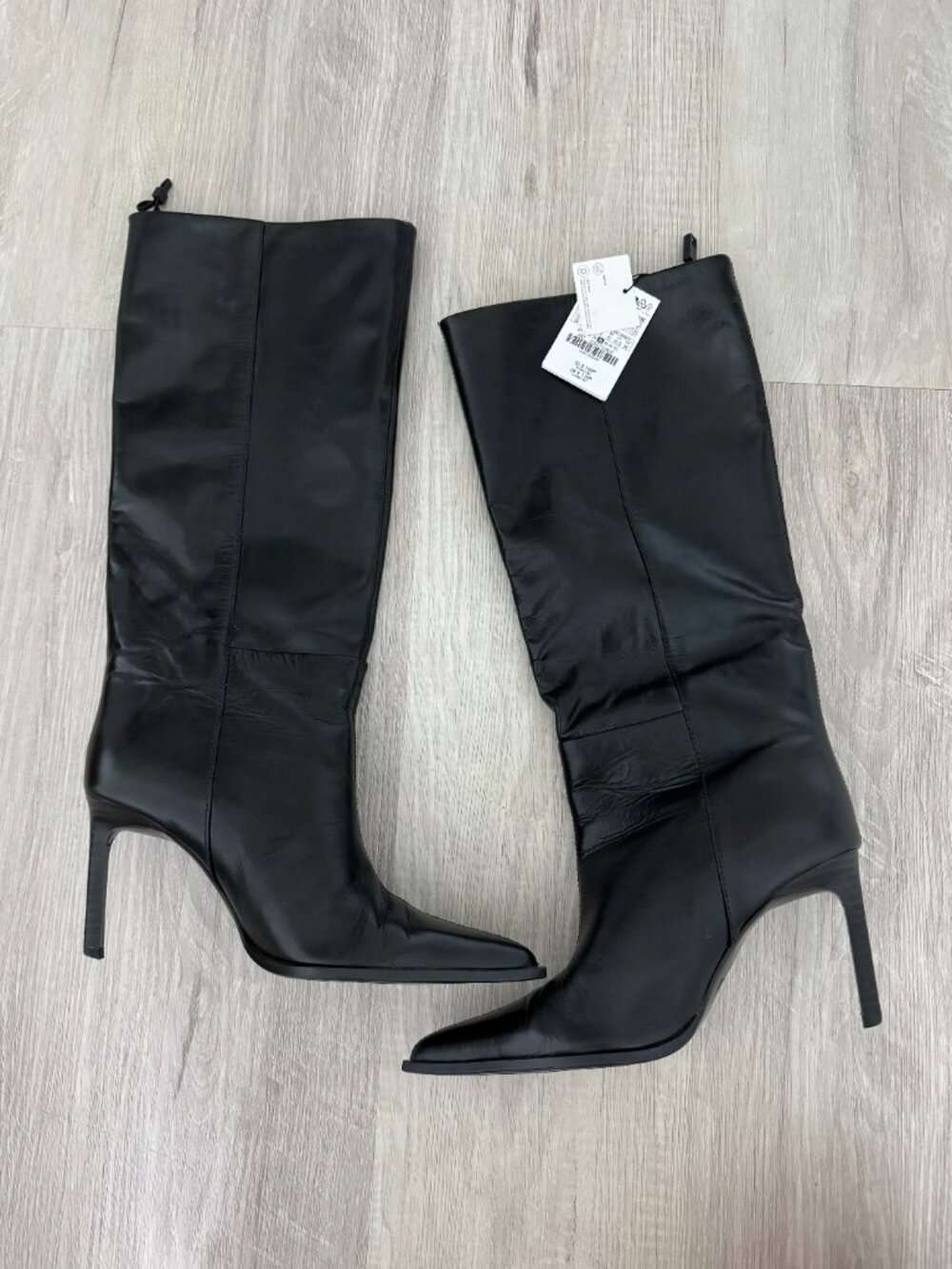 Zara Heeled Leather Boots Black – Size EU 39 / US 8 – New With Tags ✨ - Picture 9 of 16